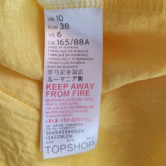 Topshop Yellow Spaghetti Strap Scalloped Tank - Picture 7 of 9